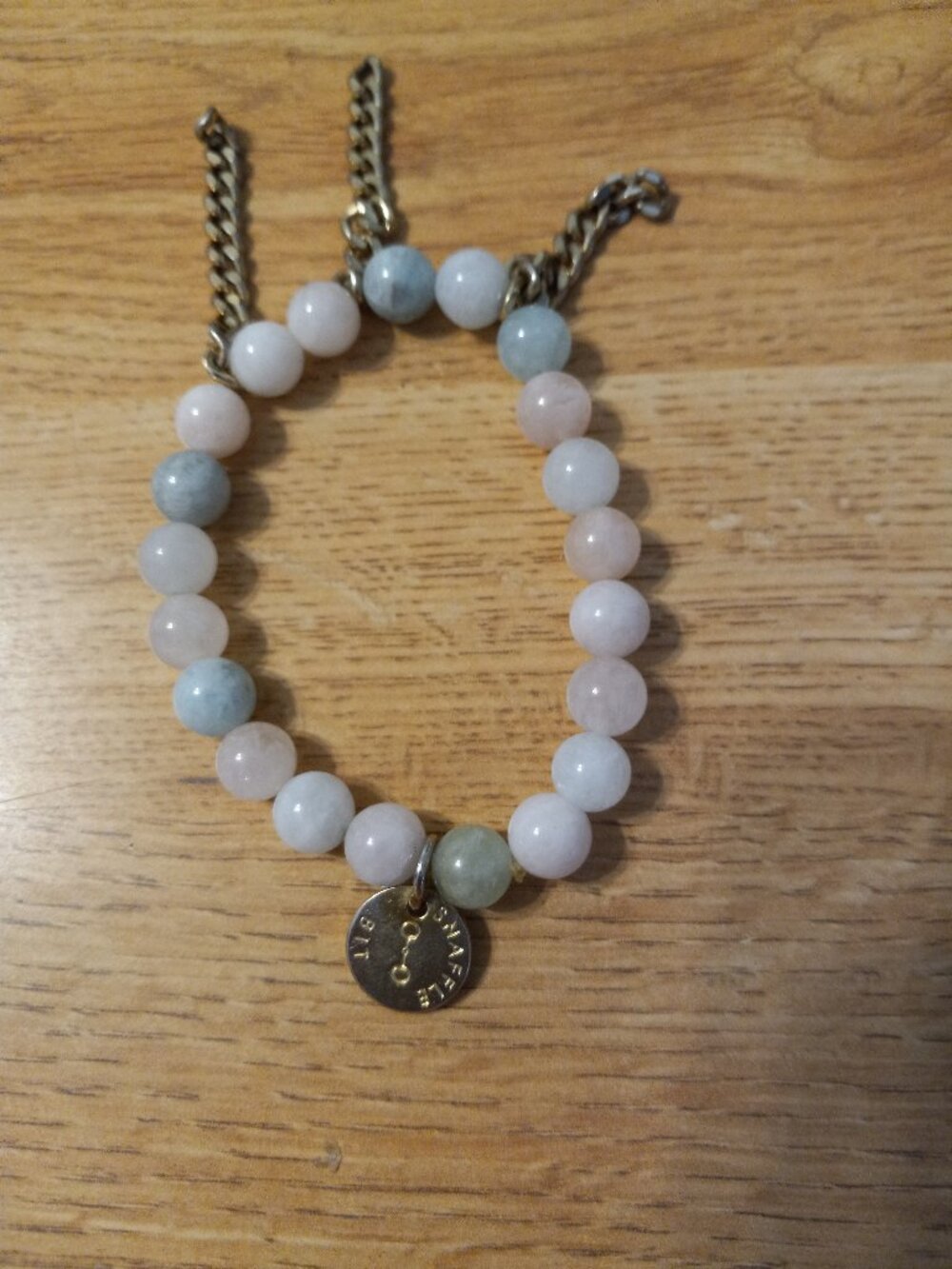 VINTAGE GENUINE GEMSTONE BRACELET w CHARM